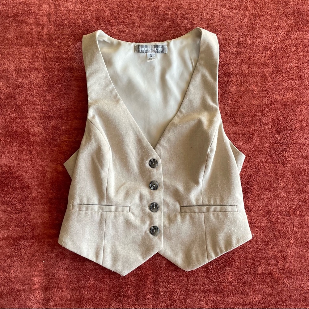 cream suit vest from urban outfitters